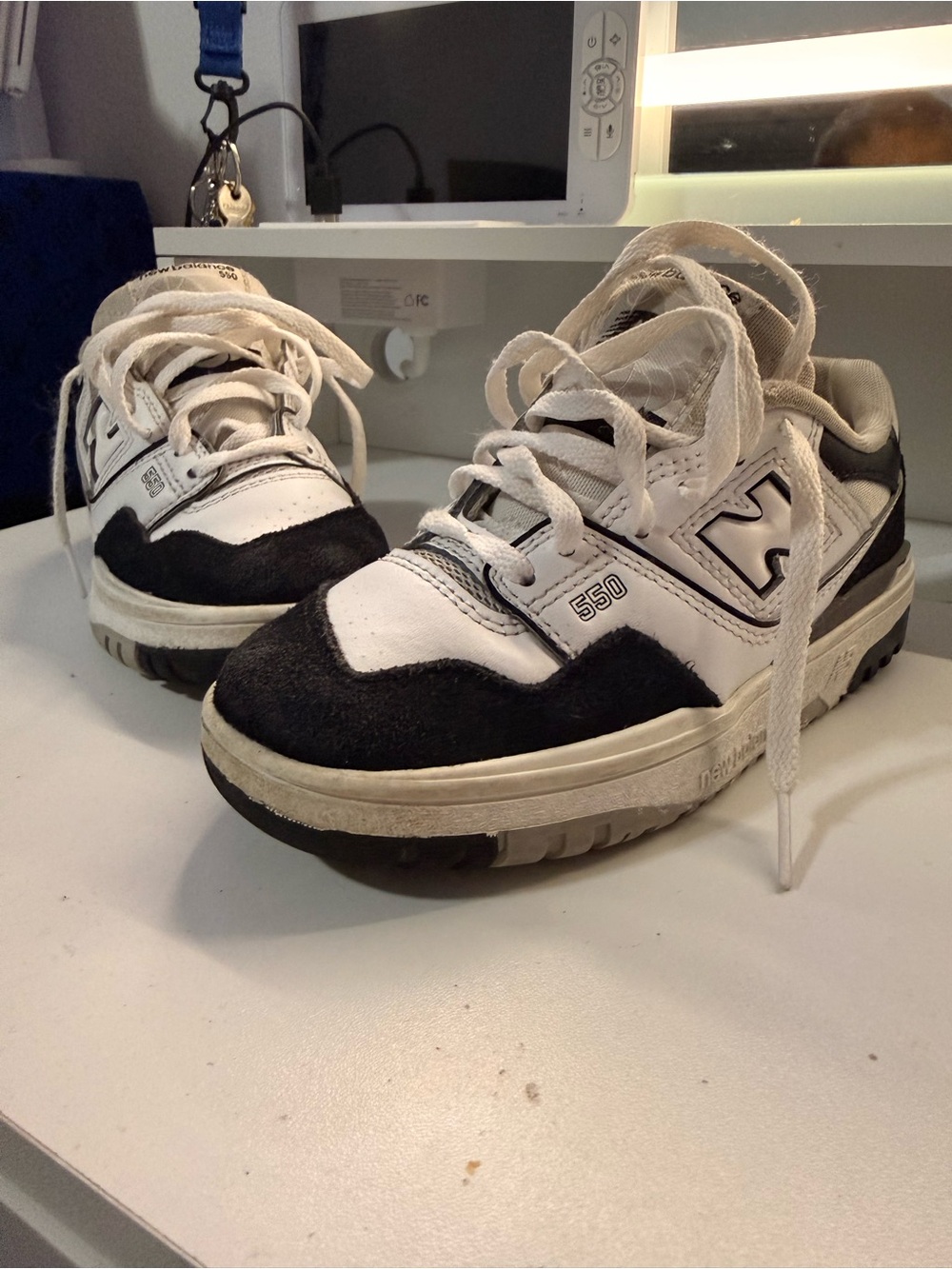New Balance Kids 550 White and Black Sneakers
